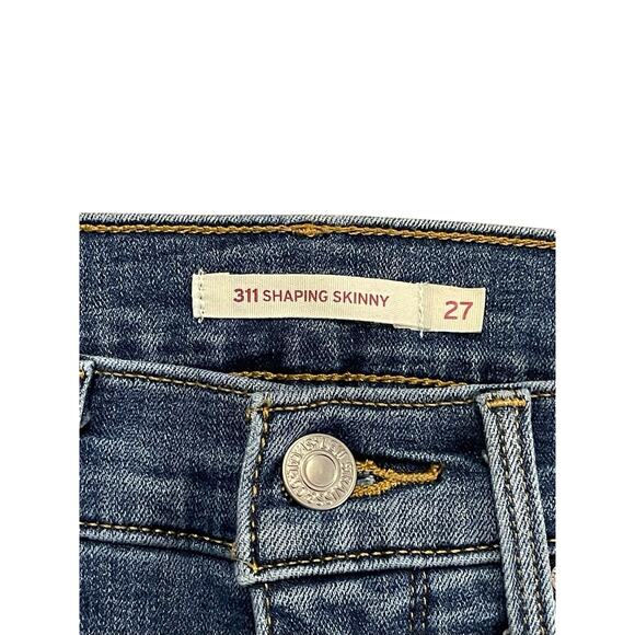 Levi’s Women’s 311 Shaping Skinny Jeans Blue Denim W27 L28 Mid Rise Stretch - Picture 4 of 11